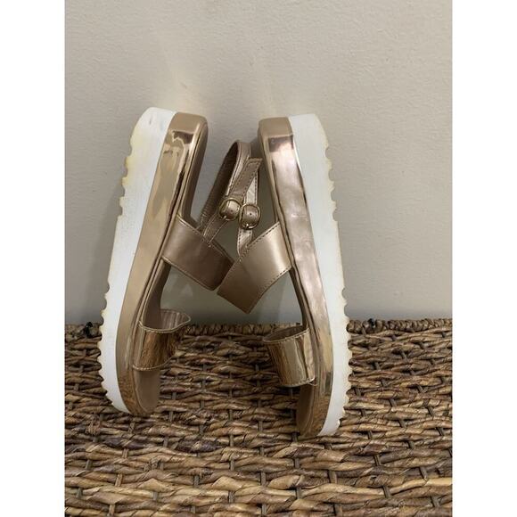 Footin Gold Sandals Wedge Comfort Princess Going Out Glamour Old Money Luxury 5 - Picture 3 of 8